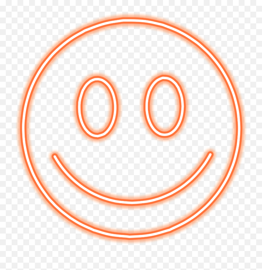 Emoji Smile Neon Orange Sticker Freetoedit Mimi Ftestic - Circle,Metal Emoji