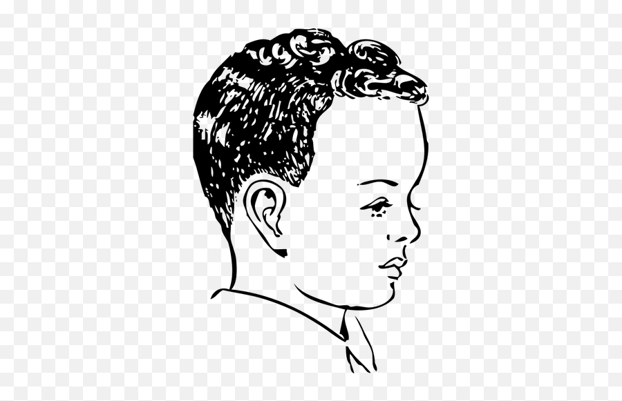 Medium Haircut Vector Image - Head Black And White Clipart Emoji,Emoji Pants For Boy