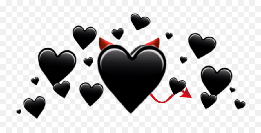 Demon Emoji Png - Black Heart Crown Png,Blackheart Emoji