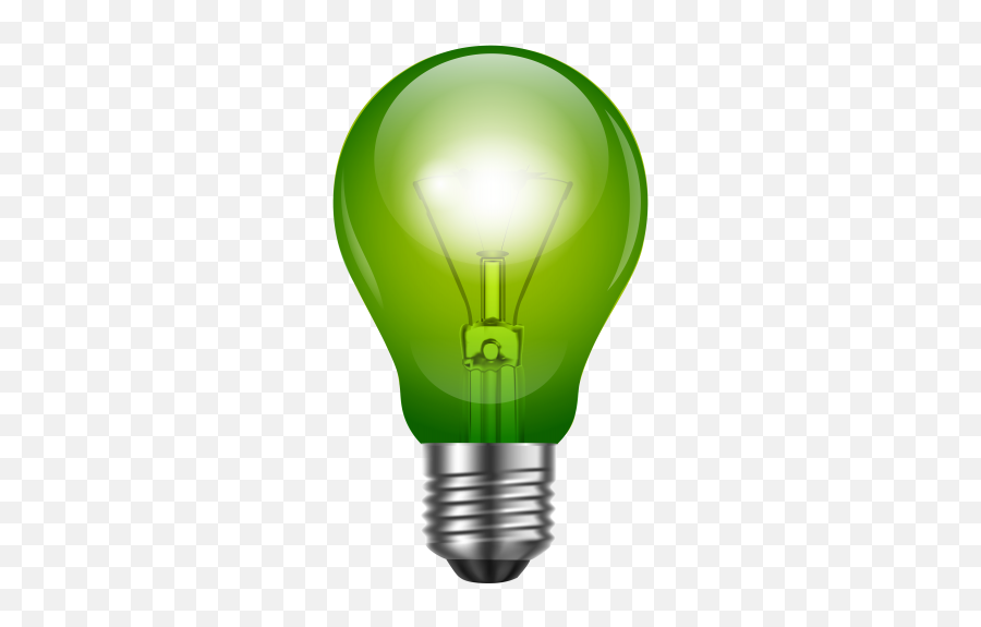 Green Lightbulb Transparent Png - Green Light Bulb Clip Art Emoji,Emoji Light Bulb