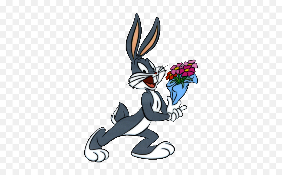Bugs Bunny With Flowers - Bugs Bunny Flores Emoji,Bugs Bunny Emoji