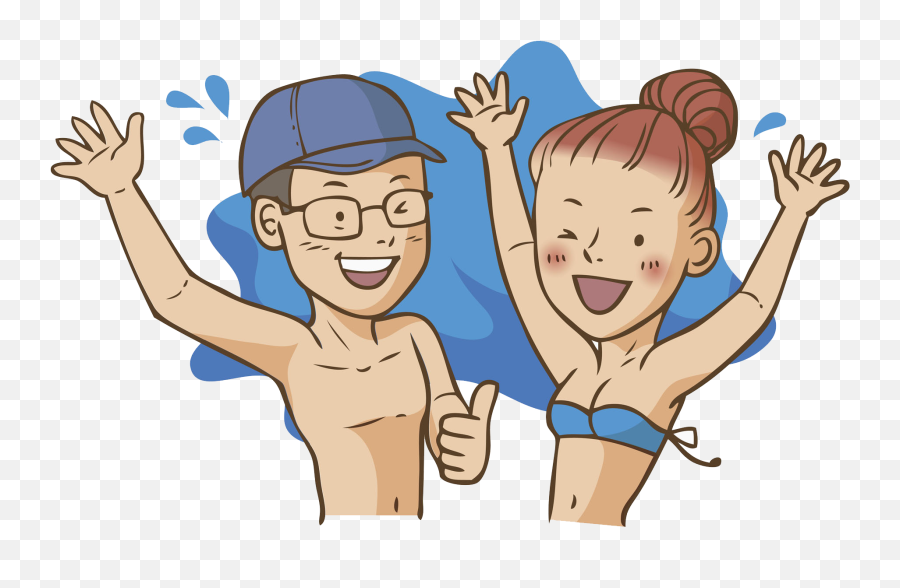 Clipart Woman Emotion Transparent - Man And Woman Summer Clipart Emoji,Naked Man Emoji