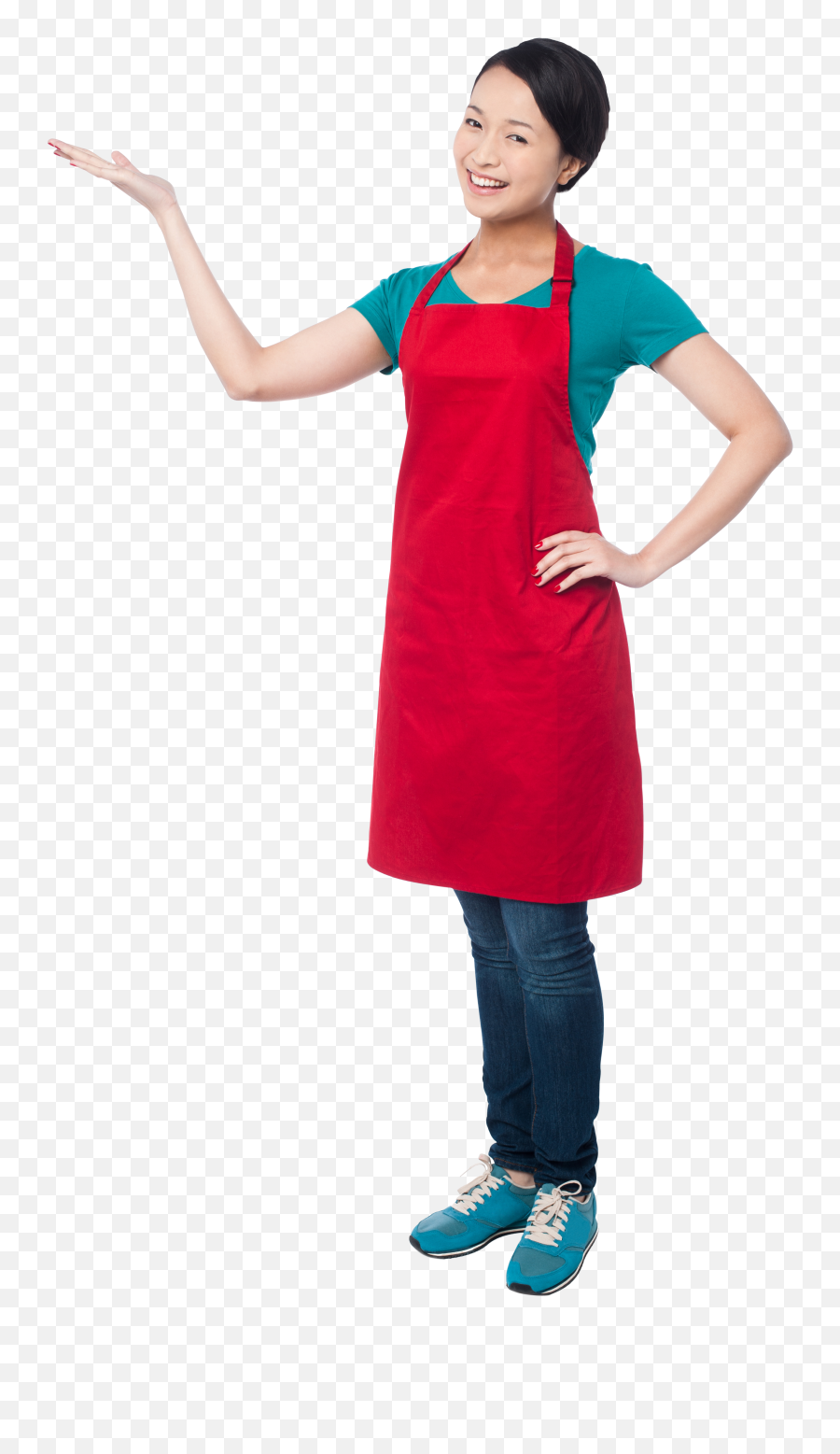 Girl Pointing Left Hd Free Png Image - Girl With Apron Png Emoji,Dancing Lady Emoji Costume