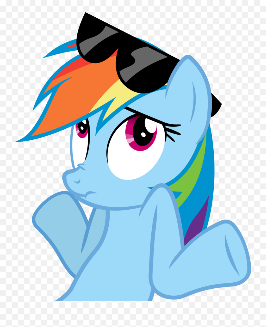 Download Hd Shrug Emote - Mlp Rainbow Dash Shrug Transparent Rainbow Dash Don T Know Emoji,Shrug.emoji