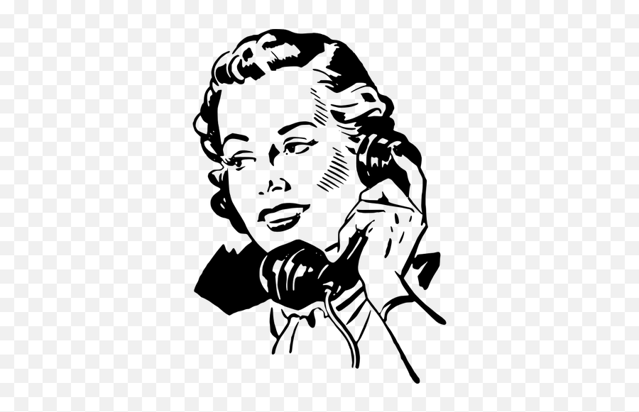 Vector Drawing Of Lady Using A Telephone - Not Feeling Very Worky Today Emoji,Concerned Face Emoji