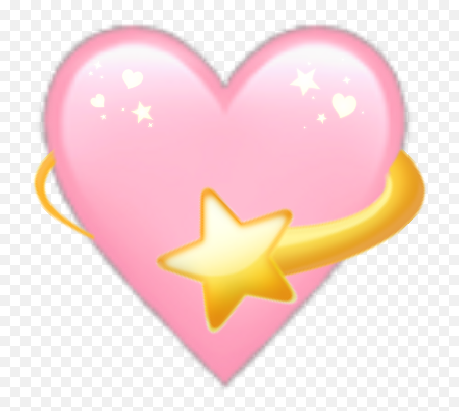 Pastel Pink Pastelpink Yellow Sticker - Heart Emoji,Falling Star Emoji