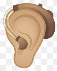 Ear With Hearing Aid Emoji Clipart - Clip Art Hearing Aids,Wood Emoji