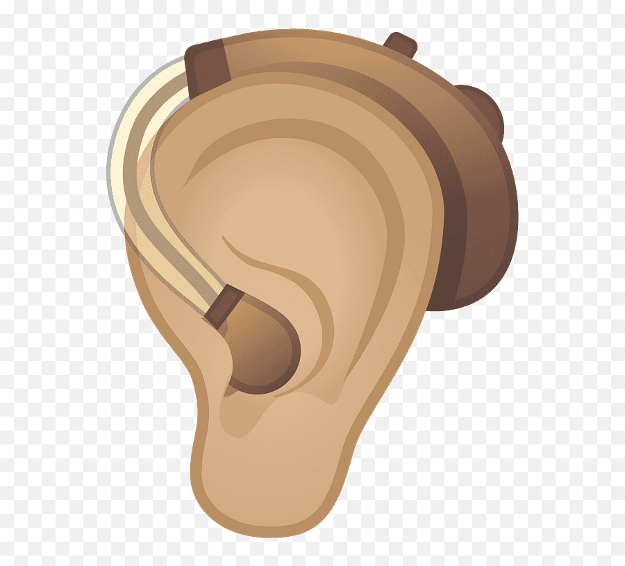 Ear With Hearing Aid Emoji Clipart - Clip Art Hearing Aids,Wood Emoji