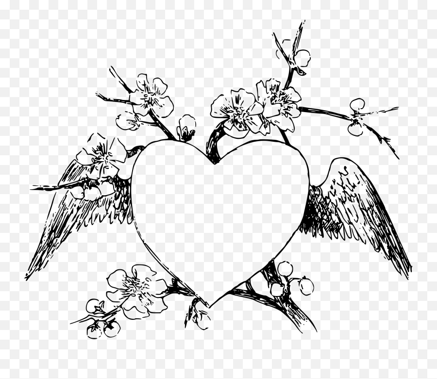 Library Of Winged Heart Clip Art Free Stock Png Files - Love Heart Frame Drawing Emoji,Emoji Heart Color Meanings