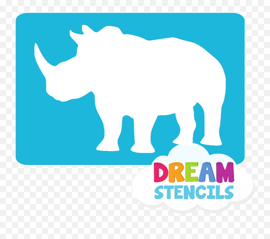 Rhino Glitter Tattoo Stencil - Black Rhinoceros Emoji,Rhino Emoji