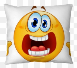Panic emoticon Throw Pillow u2022 Pixers - We live to change Smiley Face Shocked Emoji