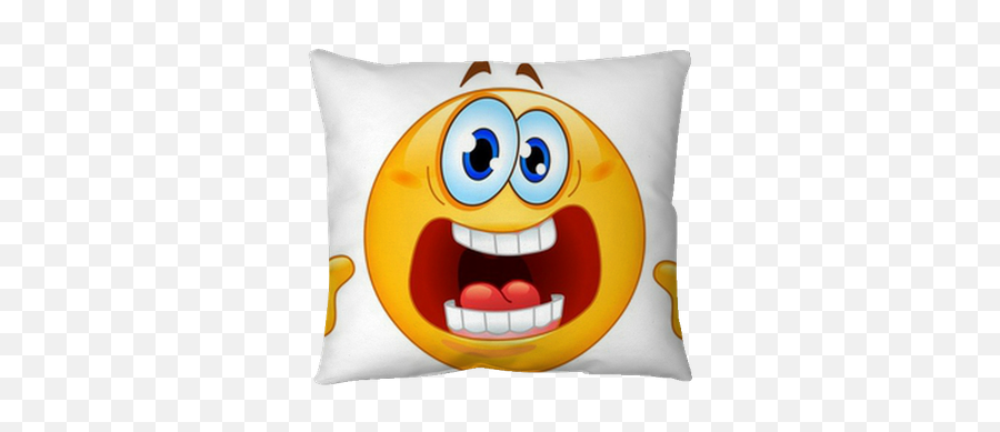 Panic Emoticon Throw Pillow U2022 Pixers - We Live To Change Smiley Face Shocked Emoji,Throw Up Emoticon