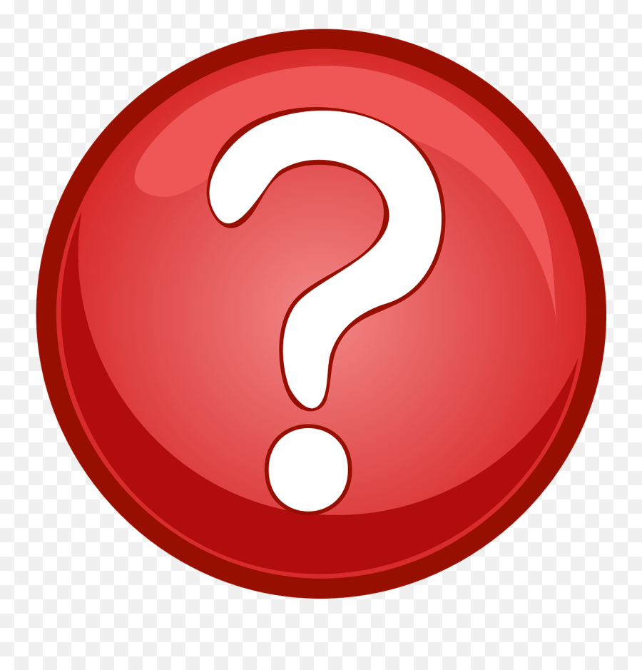 Question Mark Button Sign Symbol - Clipart Question Mark Red Emoji,Thinking Emoticon