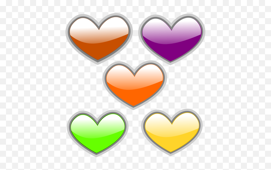 Color Glossy Hearts Vector Image - Colorful Printable Heart Template Emoji,Emotion Symbols