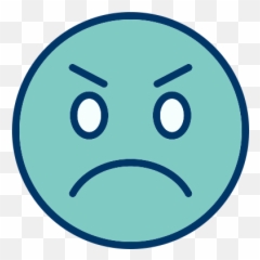 Smiley Face Confused Emoticon Icon Clip Art - Blue Angry Emoji