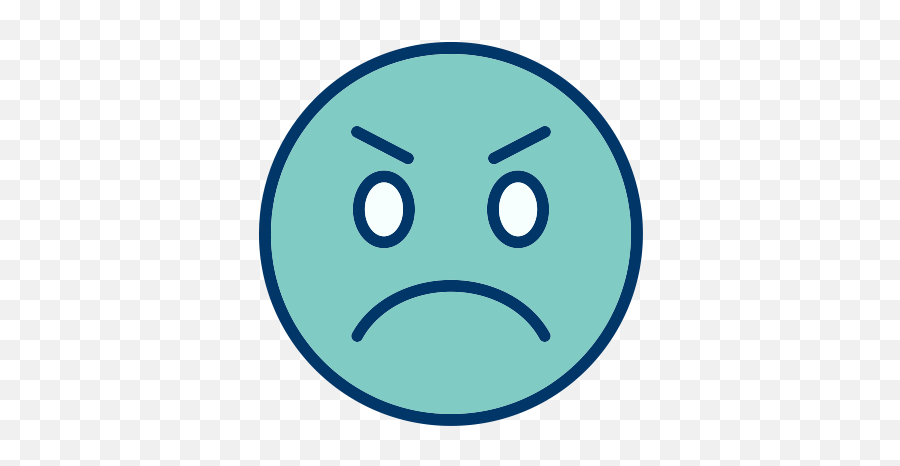 Smiley Face Confused Emoticon Icon Clip Art - Blue Angry Face Emoji,Smiley Face Emoticon