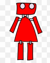 Robot Female Girl Sketch Standing - Drawing Emoji