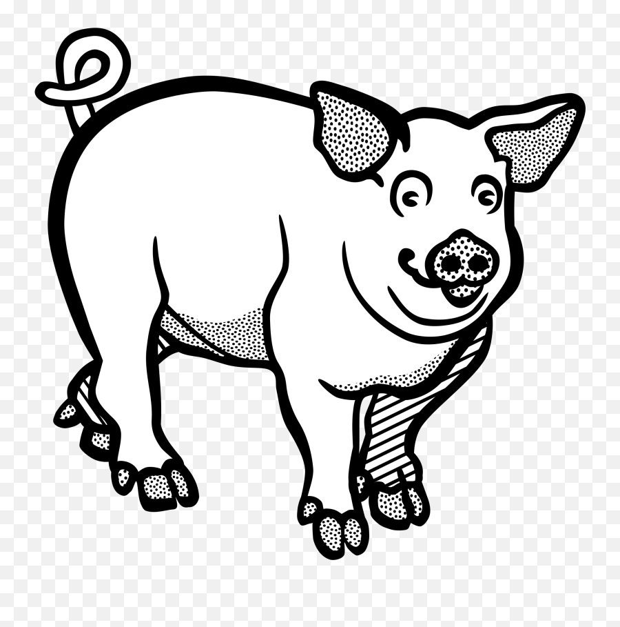 Pork Drawing Piggy Transparent Png - Hog Clipart Black And White Emoji ...