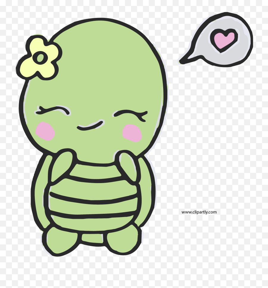 Sweet And Cute Turtle Easy Png Clipart - Cute Easy Turtle Drawing Emoji,Turtle Emoticon Text