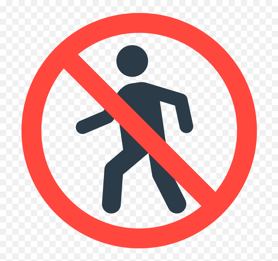 Fxemoji U1f6b7 - No Walking Safety Sign,Red B Emoji