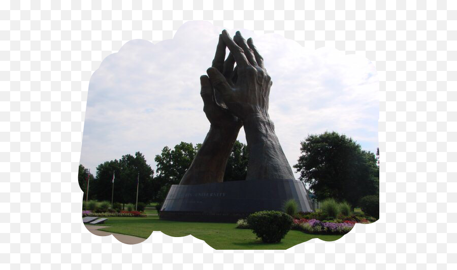Oralroberts Prayer Pray Praying Hands Statue Oklahoma - Helmerich Park Emoji,Praying Hand Emoji