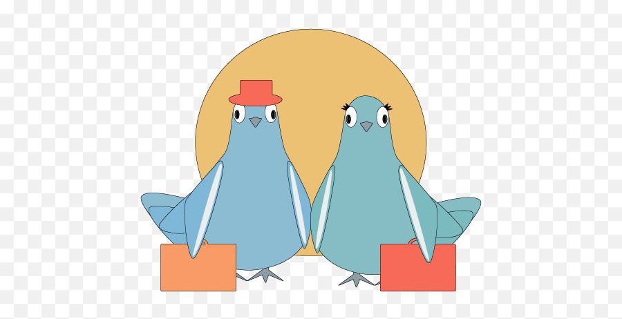Love Pigeons By Miia Liusaari - Cartoon Emoji,Walrus Emoji