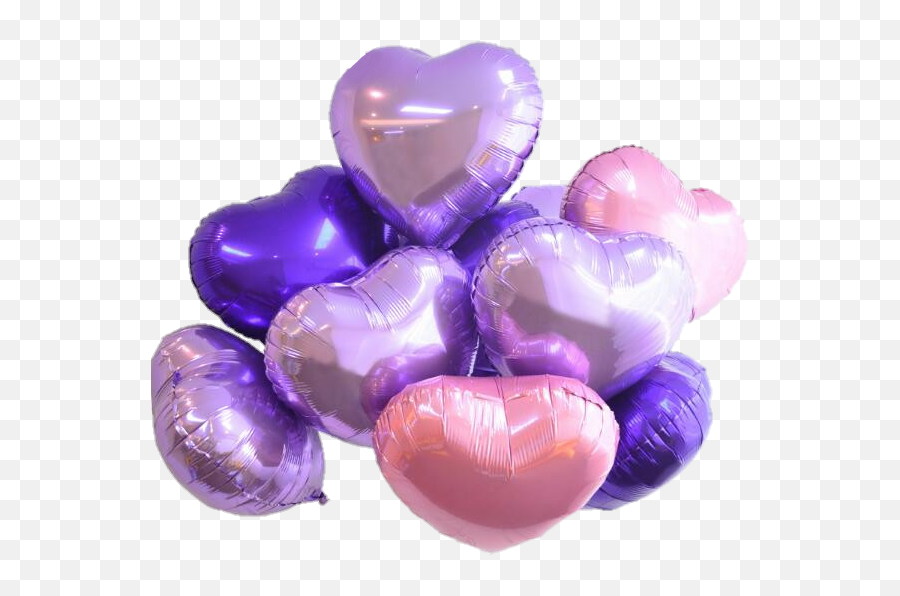 Love Heart Balloon Balloons Colorful - Purple Aesthetic Png Emoji,Heart Emoji Balloons