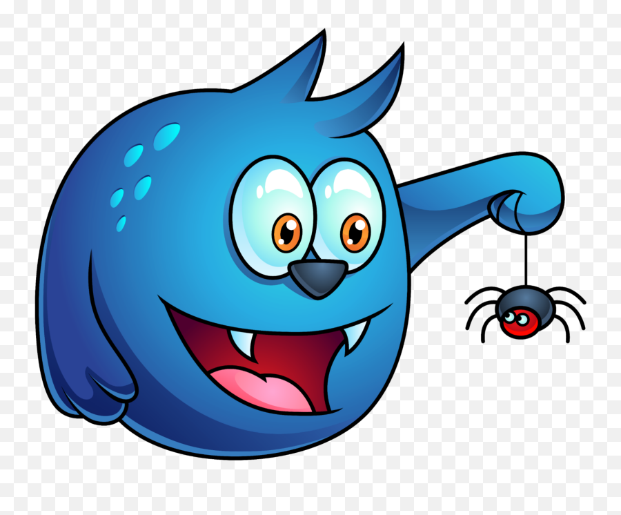 Blue Mq Ghost Spider Spiderweb - Sticker By Marras Monster Halloween Png Emoji,Emoji With Ghost Coming Out Of Mouth