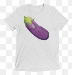 Veiny Eggplant Emoji Triblend - God Is In Control Shirt