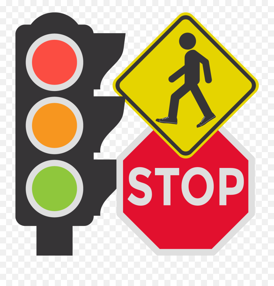 A Traffic Light A Stop Sign And A Yield To Pedestrians - Traffic Light And Stop Sign Emoji,Red Light Emoji