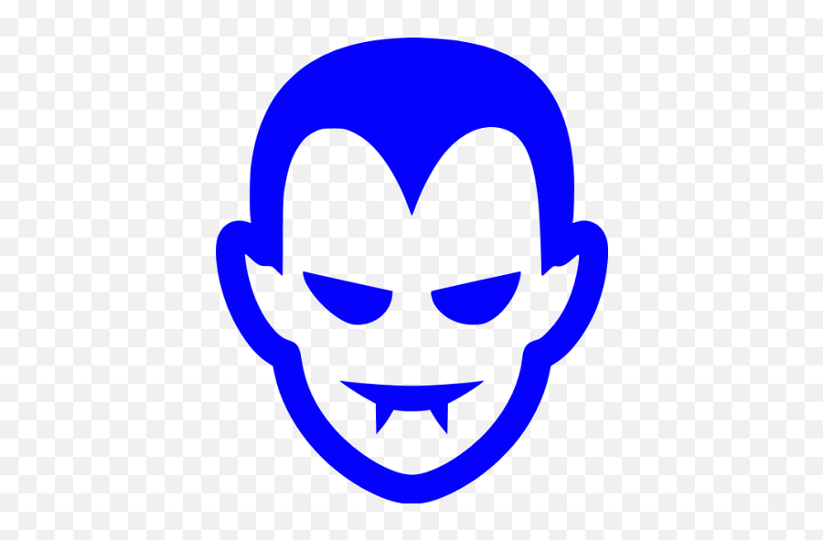 Blue Vampire Icon - Free Blue Halloween Icons Halloween Images Black And White Emoji,Vampire Emoticons