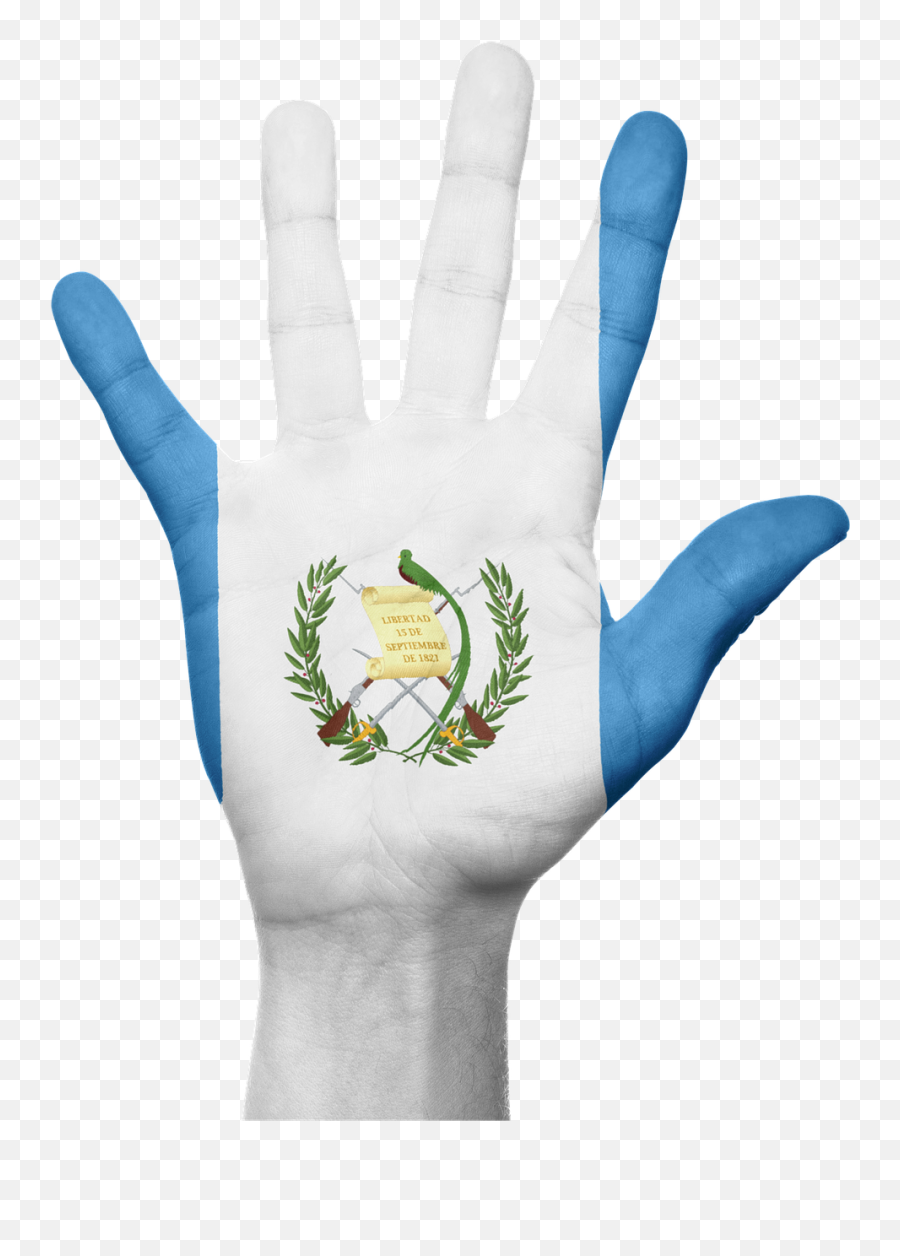 Guatemala Flag Hand National Fingers - Bandera De Guatemala Emoji,Guatemalan Flag Emoji
