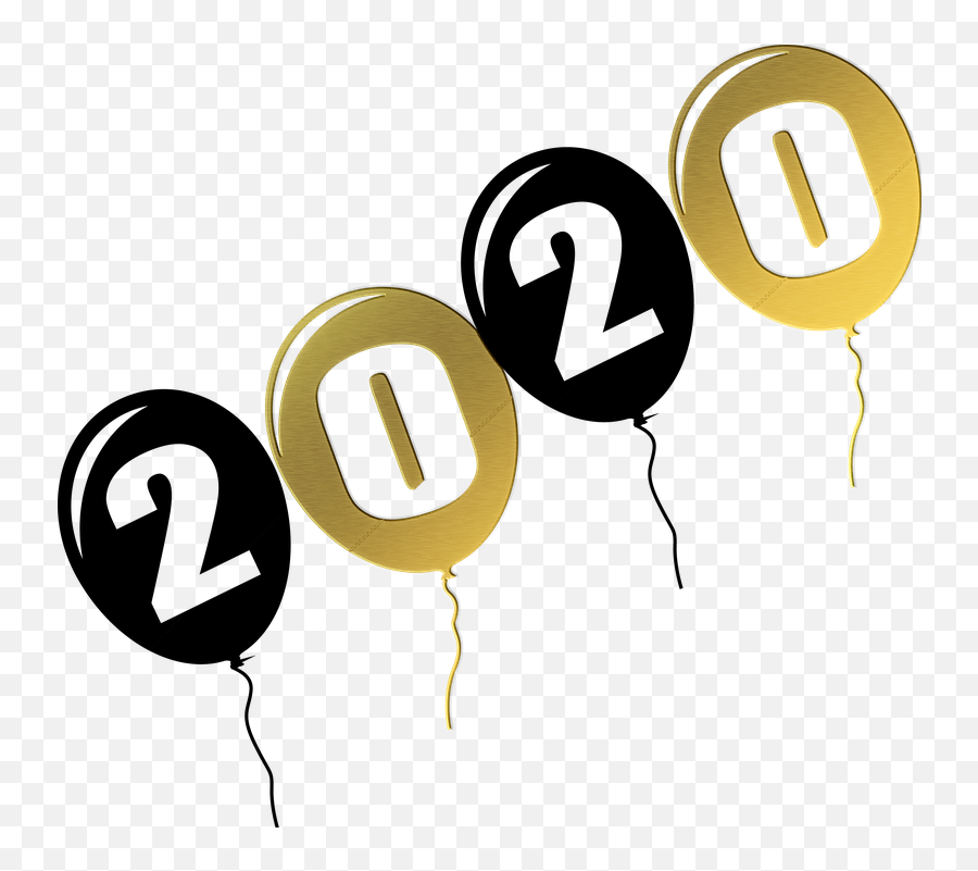 New Year Balloons 2020 Black And - Globos De Año Nuevo Png Emoji,New Year Emotions