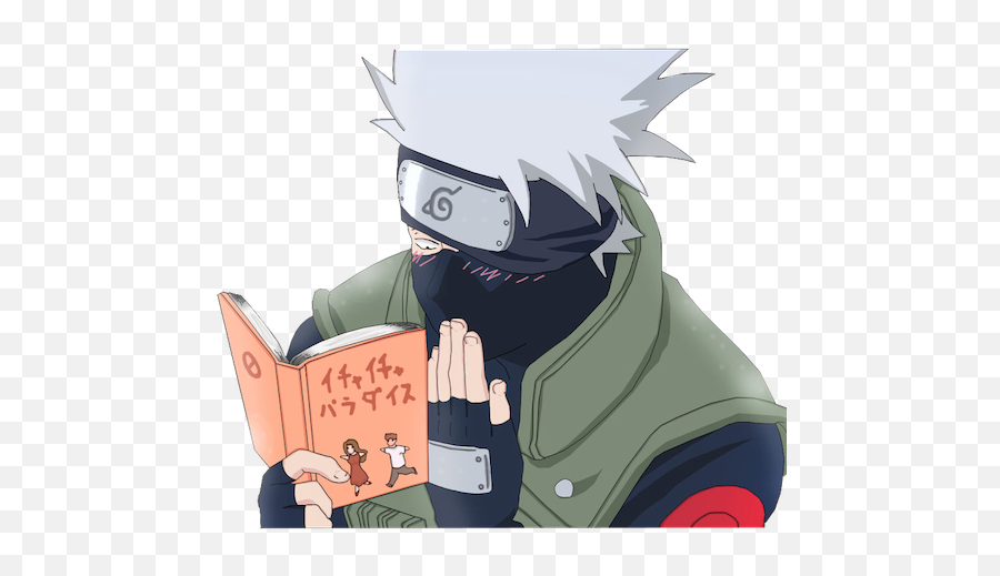 Anime Boy Man Kakashi Naruto Book - Kakashi Reading Emoji,Emoji Man And Book