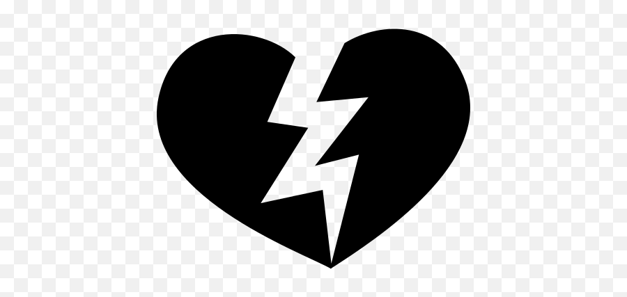 Emojione Bw 1f494 - Broken Heart Black And White Emoji,Nike Symbol Emoji