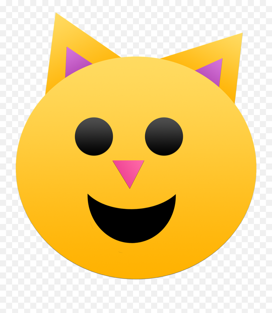 Cat Emoji Pink Yellow Black - Emoticon Kucing,Eyes Emoji
