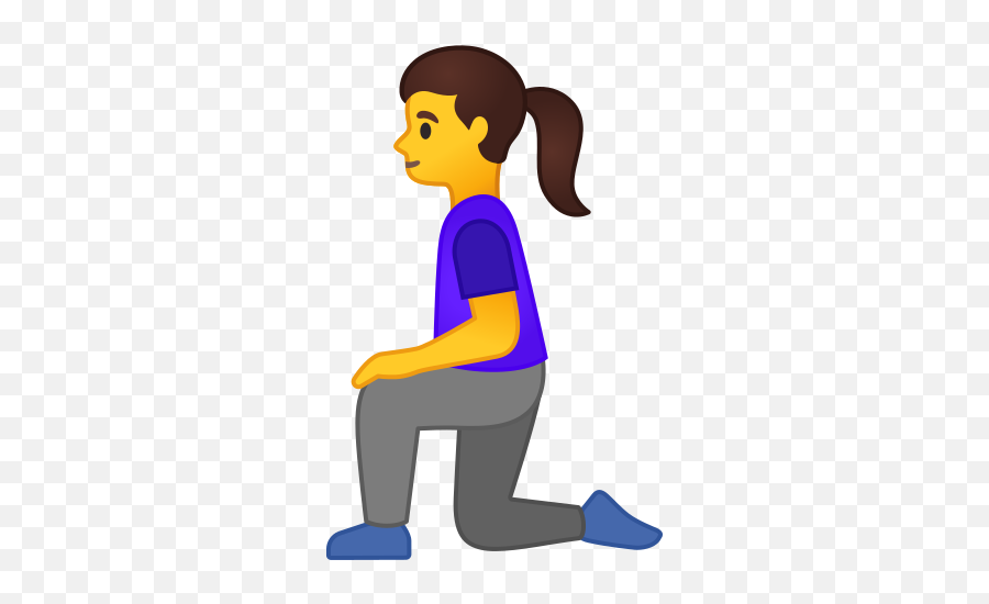 Woman Kneeling Emoji - Person Kneeling,Thinking Emoji Woman