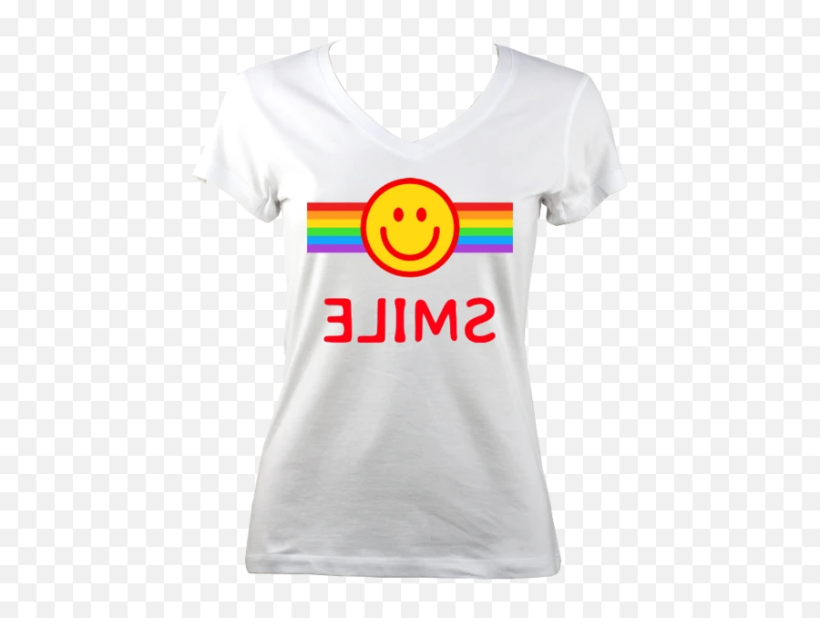 Smile Lgbt Ladies V - Smiley Emoji,Emoticon Shirts