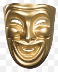 Laughing Mask Png Picture - Gold Comedy Emoji