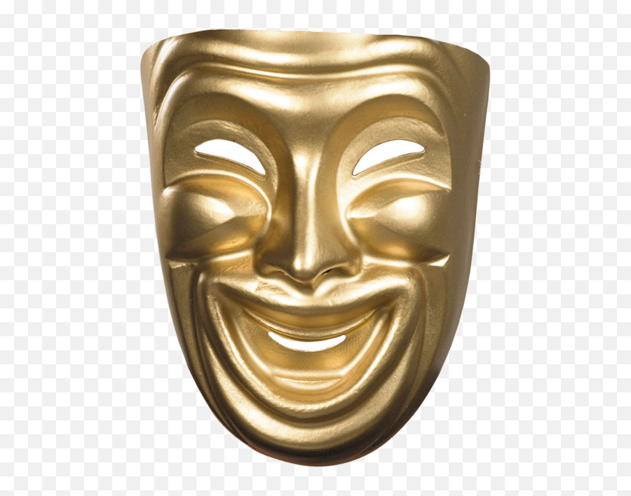 Laughing Mask Png Picture - Gold Comedy Mask Emoji,Laughing Emoji Mask