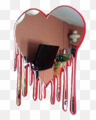 Heart Heartshaped Melting Melted - Bleeding Red Mirror Emoji