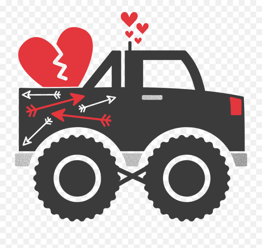 Monster Truck Valentine Clipart - Monster Truck Valentines Emoji,Monster Truck Emoji