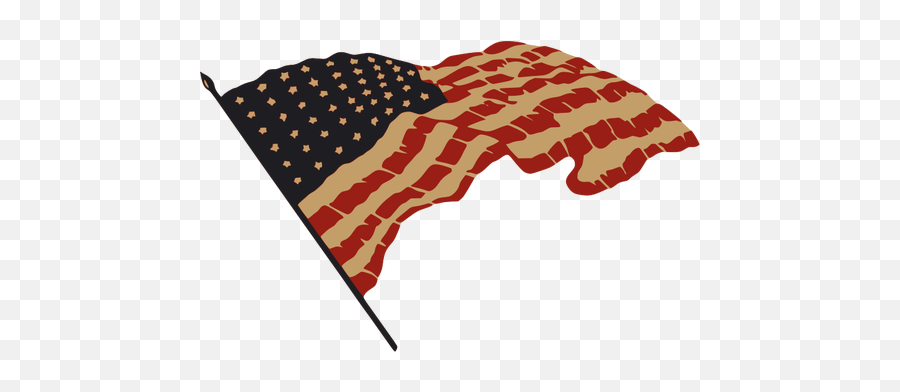 Us Flag Vector Drawing - Transparent Background Hand Drawn American Flag Emoji,Safety Pin Emoji