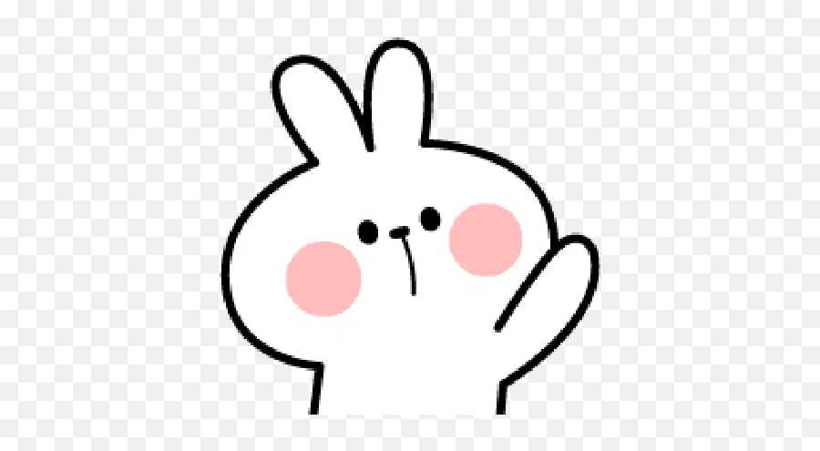 Rabbit Smile Emoji Whatsapp Stickers - Stickers Cloud Cartoon,6 Eyes Ear Nose Emoji