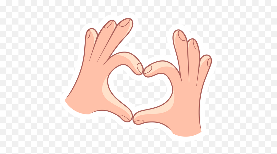 Hand Heart Gesture Sticker - Sticker Mania Girly Emoji,Smiling Emoji With Hands