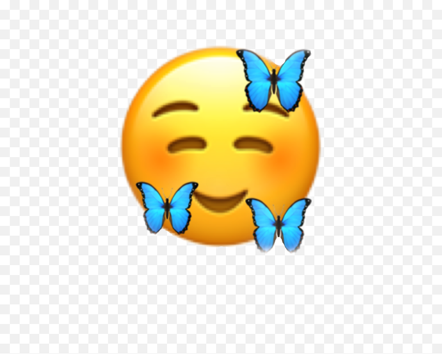 Emoji Butterfly Heart Blush Sticker - Happy,Butterfly Emoticon