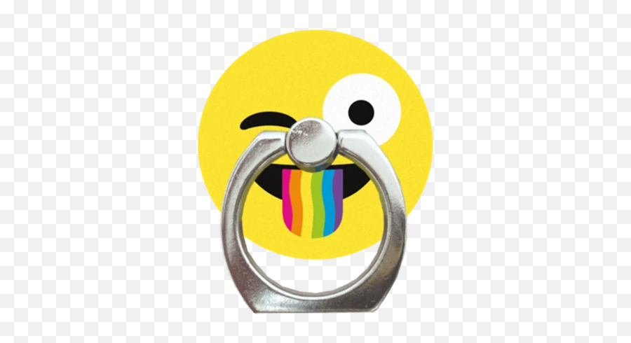 Cell Phone Ring Stand - Circle Emoji,Gag Emoji