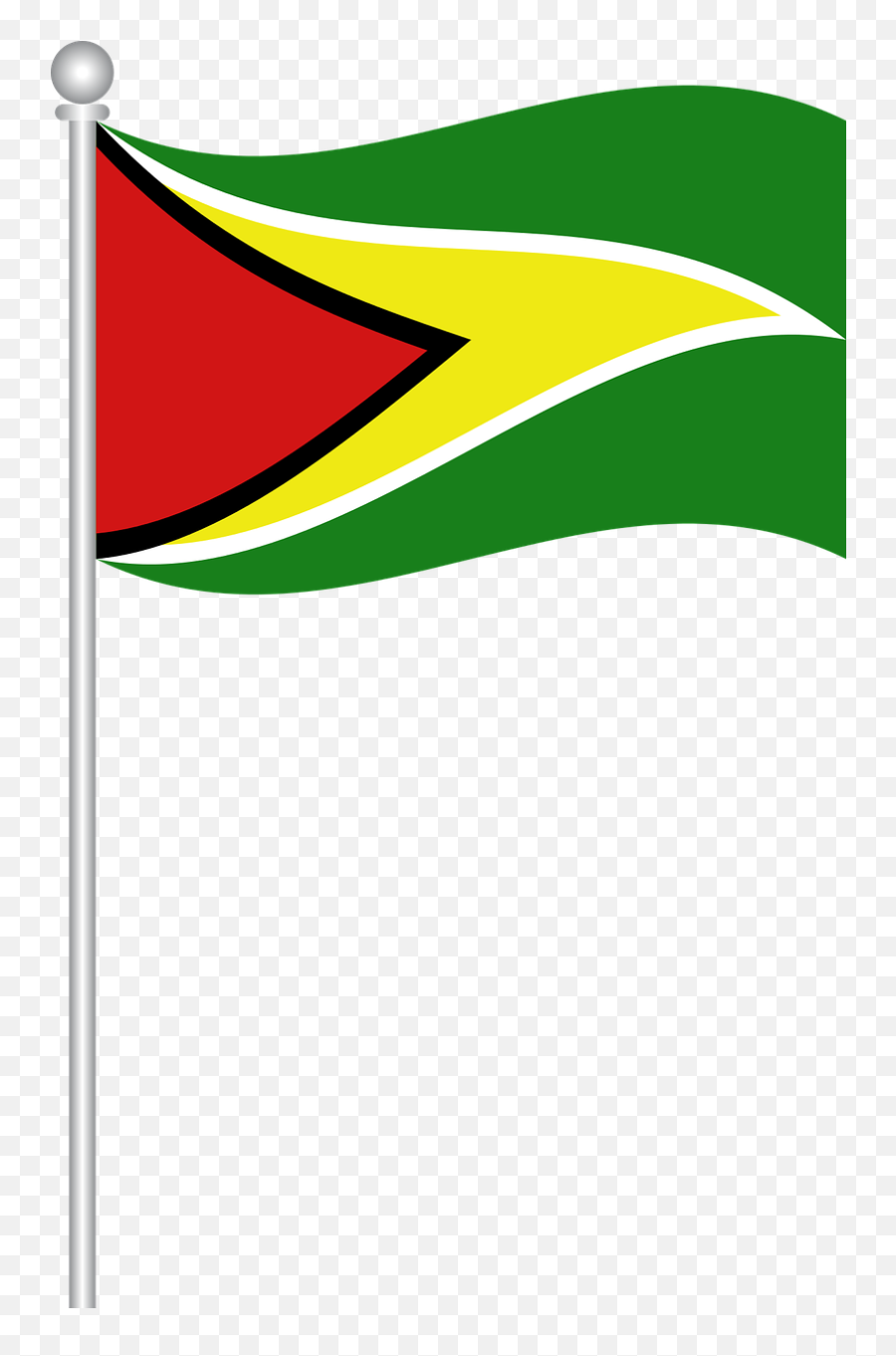 Flag Of Guyana Flag Guyana World Nation - Guyana Flag On Pole Emoji,Guyana Flag Emoji