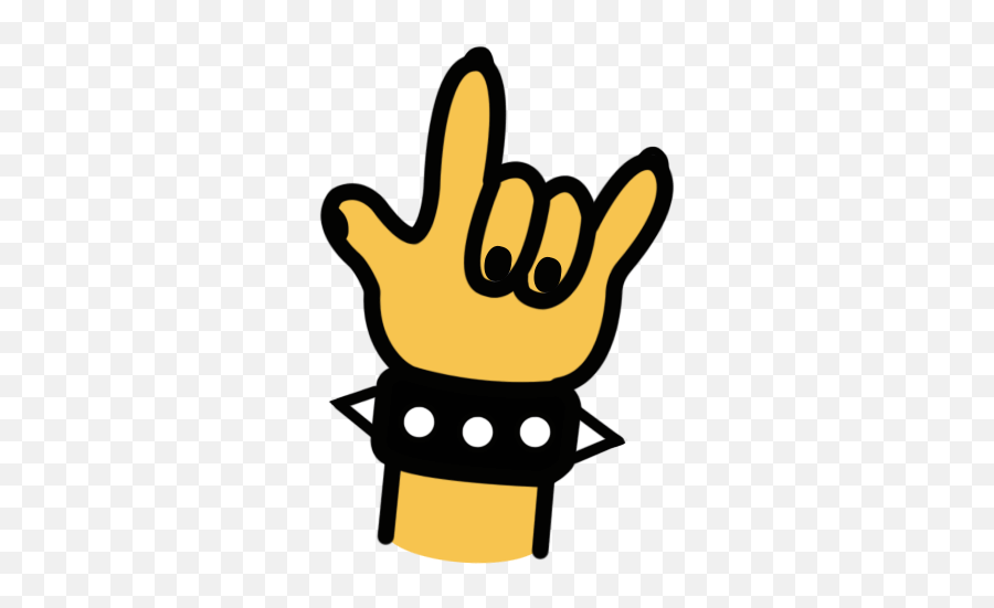Hand Rockon Rock Cartoon Multicolor - Cartoon Emoji,Rock Hand Emoji
