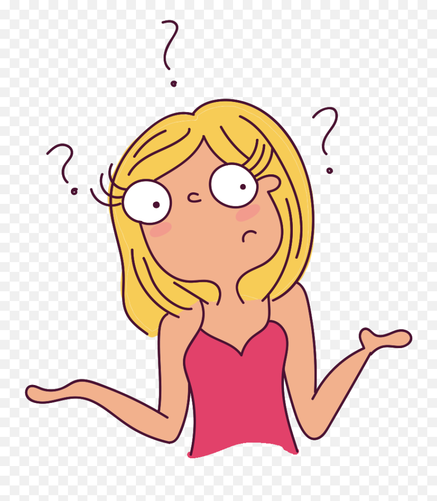 Question Mark Face Png - Confused Girl Png Cartoon Emoji,Indecisive Emoji